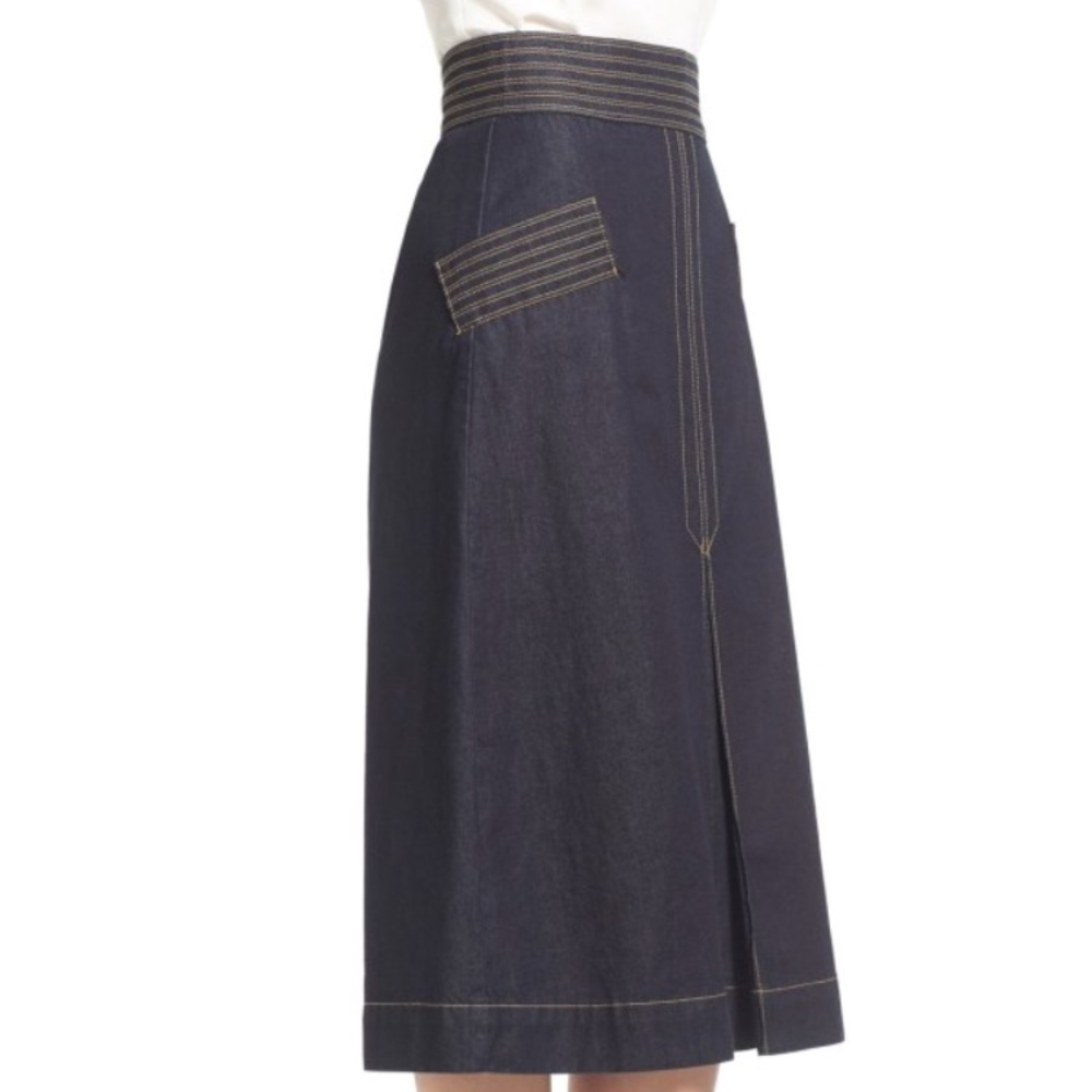 Denim midi skirt